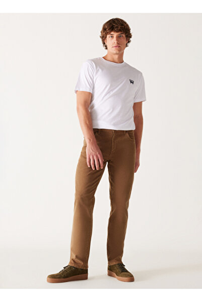 WRANGLER Normal Bel Regular Fit Kahve Erkek Chino Pantolon W121053248 Texas N...