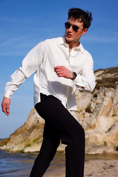 COMBİNE MİCHAİL RELAXED FIT PAMUKLU KETEN PANTOLON