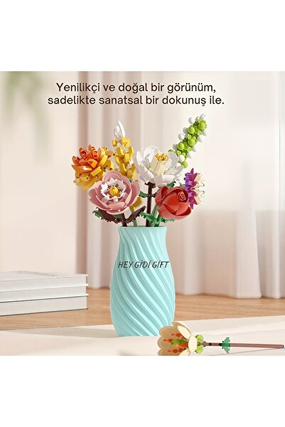 HEY GİDİ GİFT TOY STORE Botanical Mini Çicek Lego Seti - Dekoratif Çiçek Yapım Seti - Dekoratif Ev & Ofis Süsü | Hediyelik