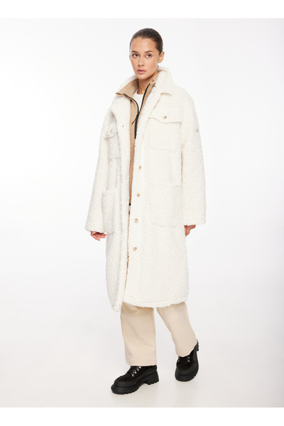 Discovery Expedition Beyaz Kadın Relaxed Fit Mont D3WL-MNT10
