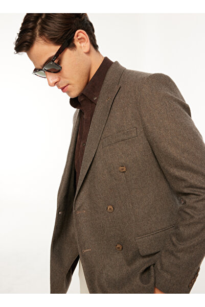 Fabrika Basic Kahve Melanj Erkek Düz Ceket F3WM-CKT181