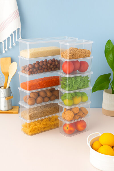 ray plastik 12-Piece Transparent Storage Set - Narrow Long and Mini Containers
