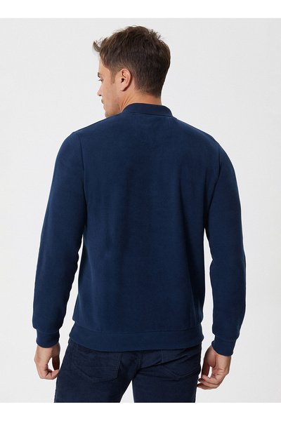 Lee Cooper Ανδρικό φούτερ Polo Neck Navy Blue 241 LCM 241014 NEWBLEND A.LACIVERT