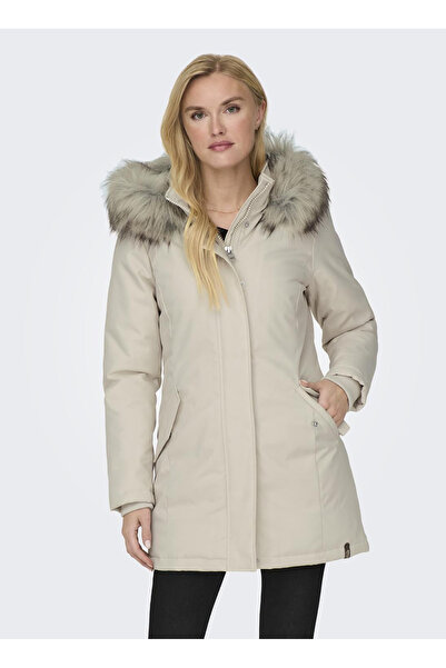 ONLY Krem Kadın Kaban ONLNEWKATY PARKA CC OTW