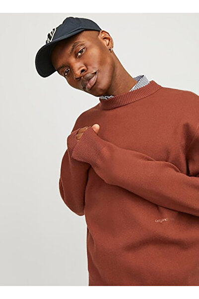 Jack & Jones Crew Neck Loose Fit Dark Red Men's Sweater 12261852_Jorvesterbro Knit Crew Nec