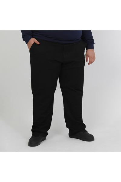 Ramon Miele Men's Plus Size Fabric Pants with Side Pockets