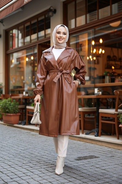 Neva Style Leather Tan Hijab Cap 1640Tb