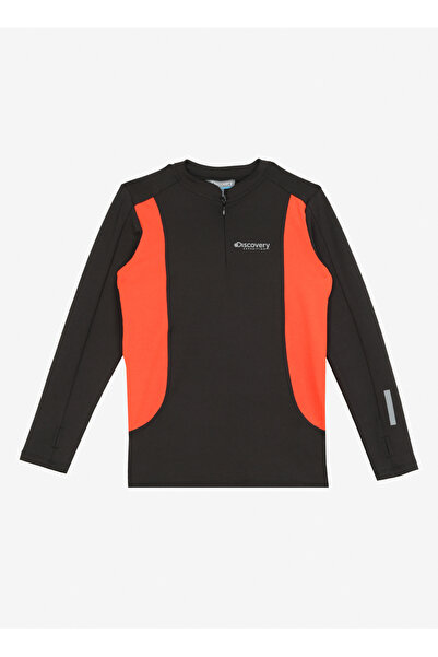 Discovery Expedition Siyah Erkek Çocuk Hakim Yaka Basic Blok Desenli Sweatshi...