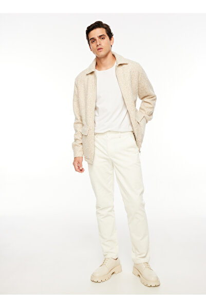 Fabrika Kırık Beyaz Erkek Normal Chino Pantolon F3WM-PNT168