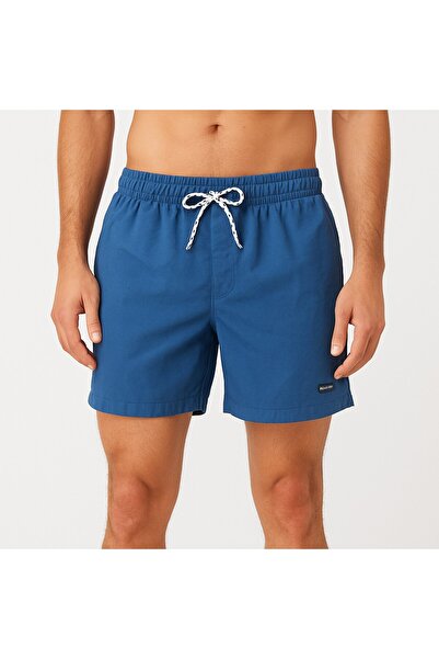 Dopomare سريع الجفاف - شورت سباحة بلون سادة مع أربطة وجيوب