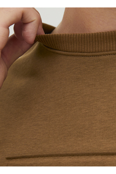 Jack & Jones Bisiklet Yaka Kahve Erkek Sweatshırt 12241106_JPRBLABLAKE SWEAT ...