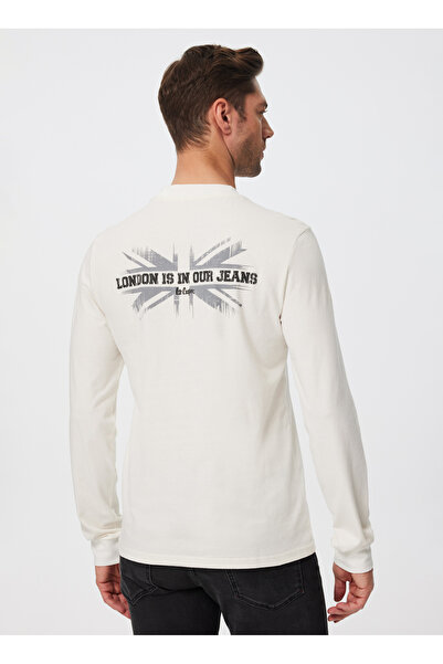 Lee Cooper Чоловіча футболка з розрізом на комірі 241 LCM 242003 DENY KIRIK BEYAZ