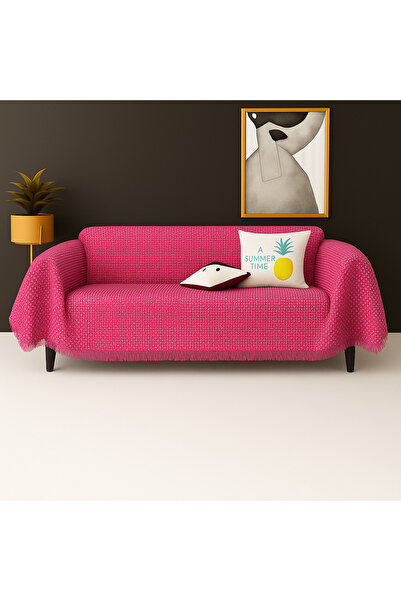 Rell Home Pamuklu Dokulu Koltuk Şalı 170x300 cm Battal Boy – Saçaklı TV Battaniyesi & Dekoratif Koltuk Örtüsü