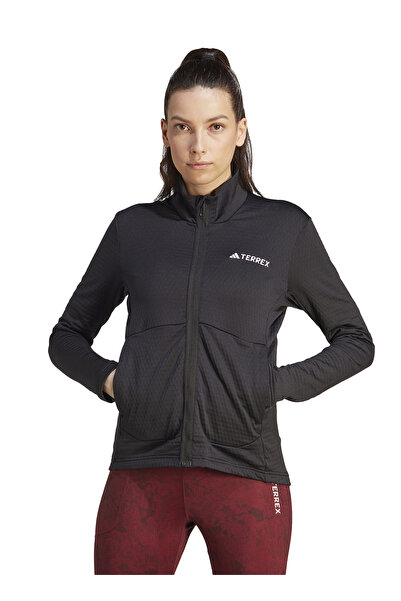 adidas IB1814-W MT LT FL JA BLA Siyah Kadın Dik Yaka Regular Fit Polar Sweats...