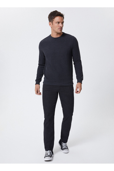 Lee Cooper Ανδρικό φούτερ O Neck Anthracite Melange 241 LCM 241016 NEWDWADE ANTRASIT ME