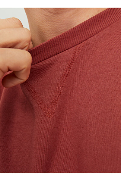 Jack & Jones Yuvarlak Yaka Kırmızı Erkek Sweatshırt 12181903_JJEBASIC SWEAT CREW NECK N