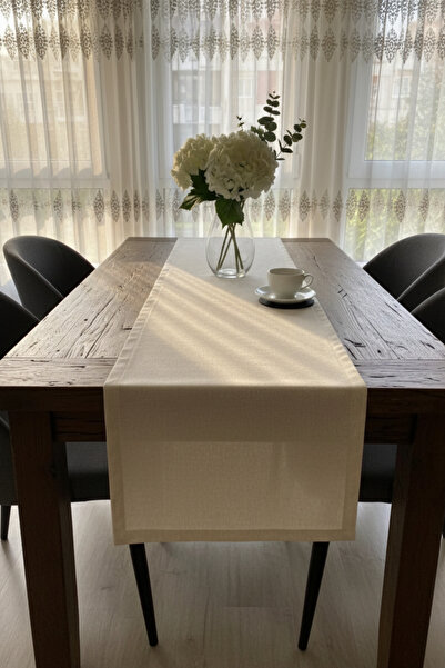Home Doğal Pamuk Keten Runner – Dikdörtgen Masa ve Sehpa Örtüsü 40×110 cm