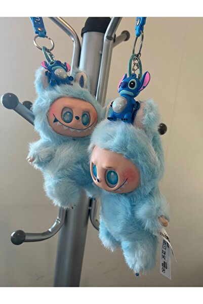 labubu sepeti Mavi renk Labubu + ışıklı Stitch hediyeli🎁