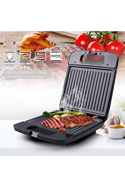 REFURA شواية 4 شرائح وصانعة سندويشات مع مؤشر مزدوج، وتحكم في درجة الحرارة، وصينية تنقيط قابلة للإزالة