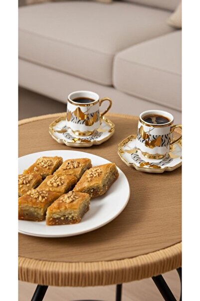 Generic Turkish coffee cup set with saucers