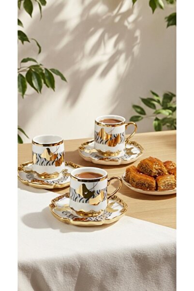 Generic Turkish coffee cup set with saucers
