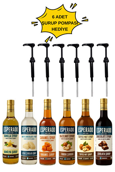 ESPERADO Şekersiz Sugar Free Ekonomik 6 Lı Coffee Set 750 ml X 6 Adet - HEDİY...