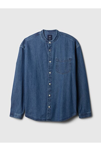 GAP Erkek Koyu Mavi Denim Big Gömlek