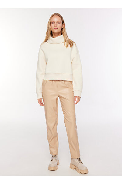 FABRIKA COMFORT Lastikli Bel Basic Bej Kadın Pantolon FC3WL-PNT27