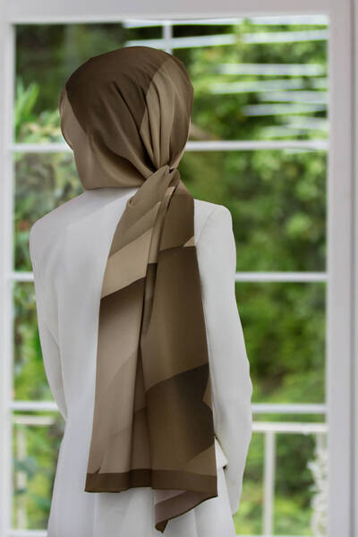 Vissona Luxury Medina Silk Toned Patterned Beige Color 75X195 Wrinkle-Free Sh...