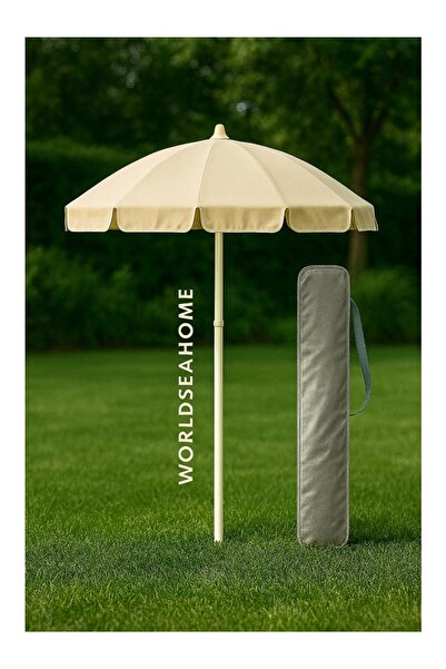 Genel Markalar Balkon Bahçe Plaj Şemsiyesi Krem Renkli Eğilebilir 10 Telli 20...