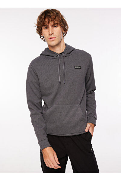 New Brand Antrasit Erkek Kapüşon Yaka Basic Sweatshirt D3WM-SWT27