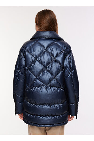 Fabrika Dik Yaka Lacivert Kadın Mont F3WL-MNT7