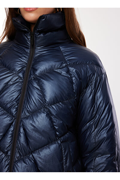 Fabrika Dik Yaka Lacivert Kadın Mont F3WL-MNT7