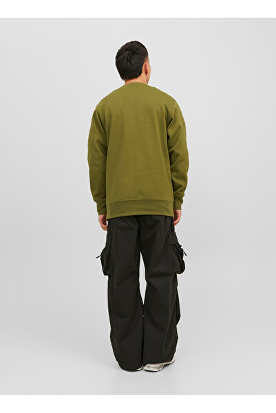 Jack & Jones Bisiklet Yaka Yeşil Erkek Sweatshırt 12240222_JCOSHADE SWEAT CRE...