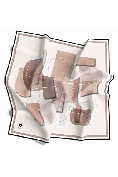 VİOLLA Twill Geometrik Desenli Lila Renkli 90x90 Eşarp (İpek İçermez) Kenar D...