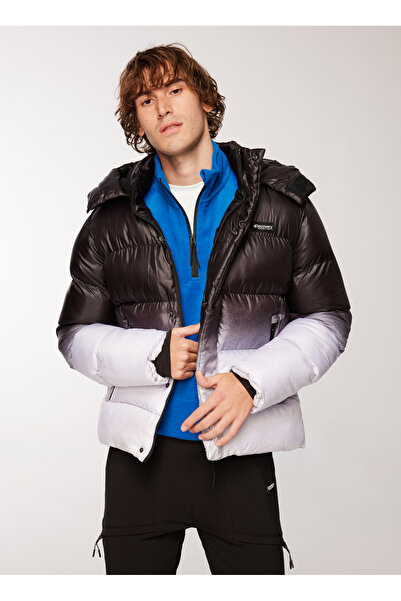 New Brand Beyaz - Siyah Erkek Mont DEGRAN