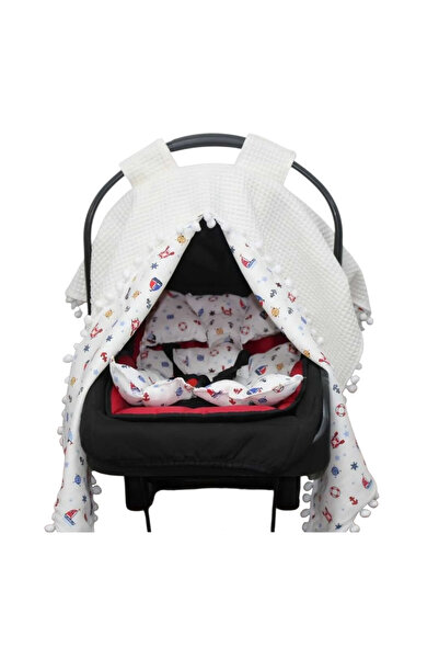 SerSev Çift Katlı %100 Pamuk Müslin Kumaş Puset Örtüsü Takımı Çift Taraflı Pi...