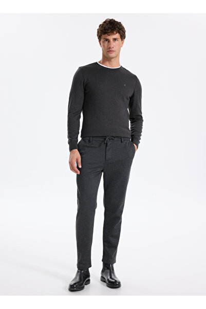 Fabrika Normal Bel Dar Paça Antrasit Erkek Chino Pantolon DUBLIN
