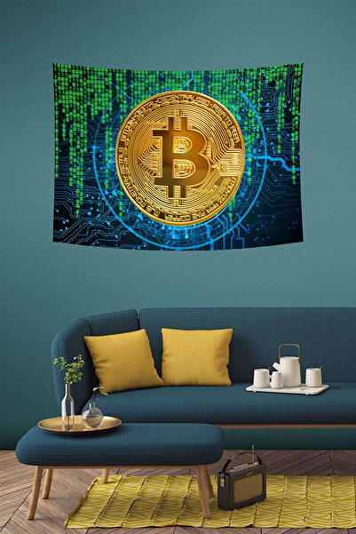 vodler Husă de perete cu model digital Bitcoin