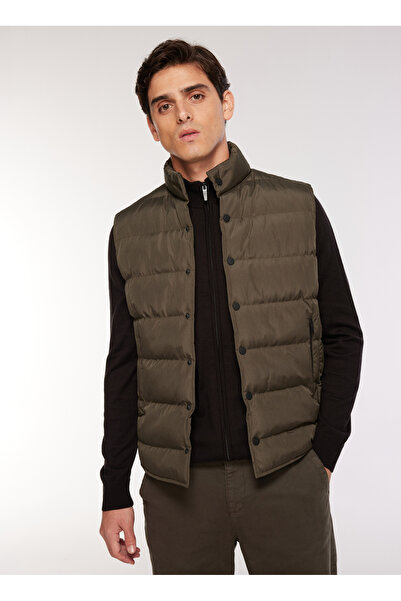 Fabrika Düz Haki Erkek Yelek NELSON