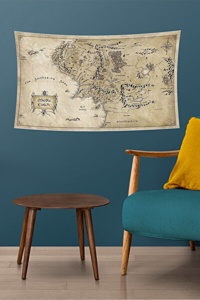 vodler سيد الخواتم خريطة الجدار القماش