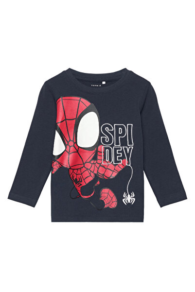 name ıt Lacivert Erkek Bebek Bisiklet Yaka Uzun Kollu T-Shirt NMMJUNIOR SPIDE...
