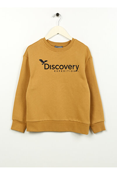 Discovery Expedition Hardal Erkek Çocuk Bisiklet Yaka Oversize Baskılı Sweats...