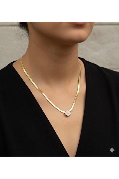 ısıkkonya İtalyan Zincir Çarmlı Çelik kolye [Alerji yapmayan üründür]
