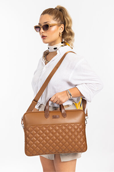 Necati Çanta حقيبة كمبيوتر محمول ماك بوك اير برو 15 بوصة و 16 بوصة - تان