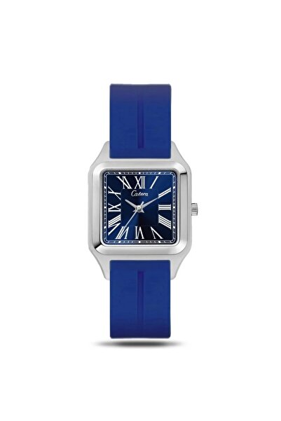 catera ساعة رجالي ربل اطار فضي سير كحلي