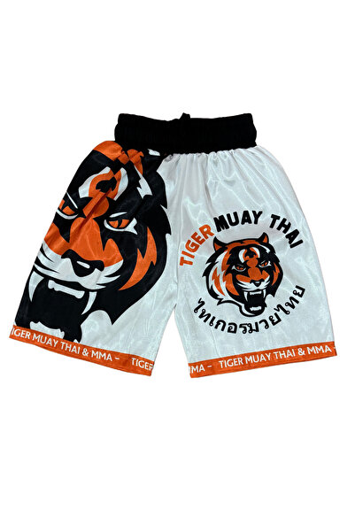 FitVult Tiger Muay Thai Baskılı, Yüksek Kalite Kumaş Kick Boks Muay Thai Mma, Halı Saha Antrenman Boks Şortu