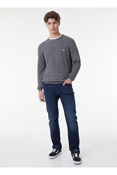 Lee Bisiklet Yaka Regular Fit Düz Gri Erkek Kazak L212149035 Knitwear Crew Neck