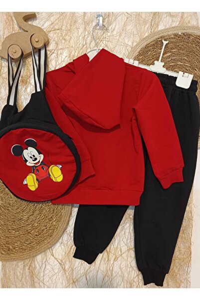 Yusuf Kids Mıcky Mouse Çantalı Üçlü Çocuk Takım