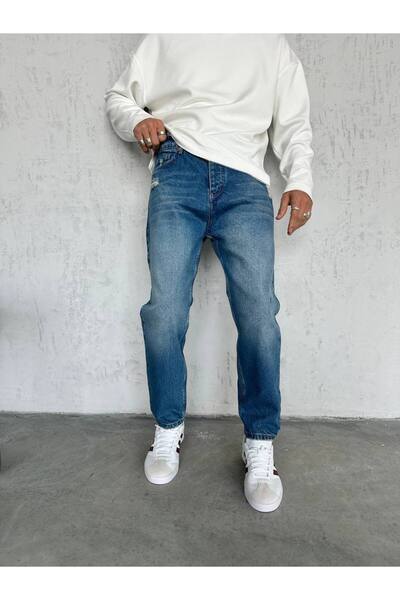 Gambocci Men's Boyfriend High Waist Ankle Length Denim Pants